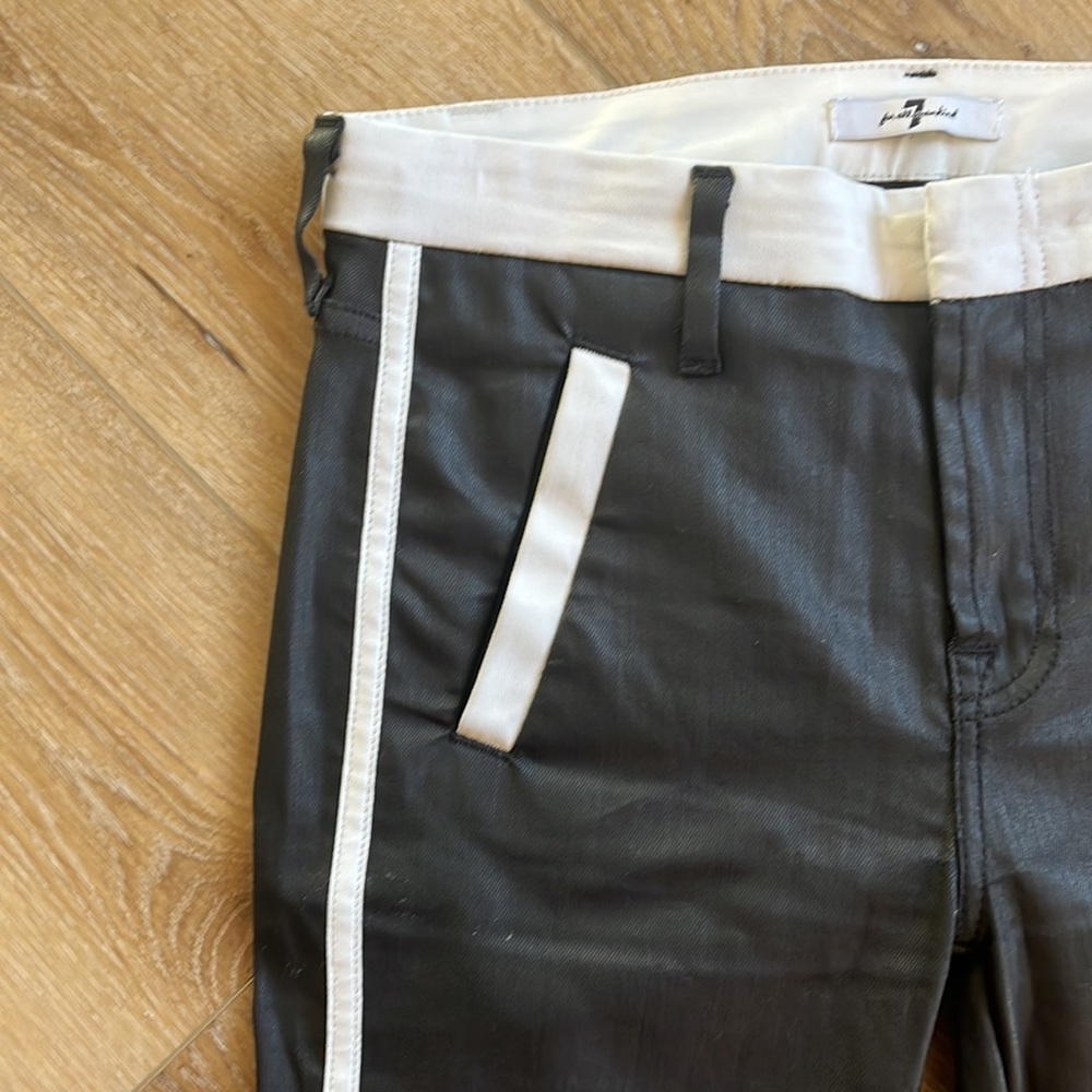 7 FOR ALL MANKIND Sportif Crop Jeans Black & White - Picture 6 of 13
